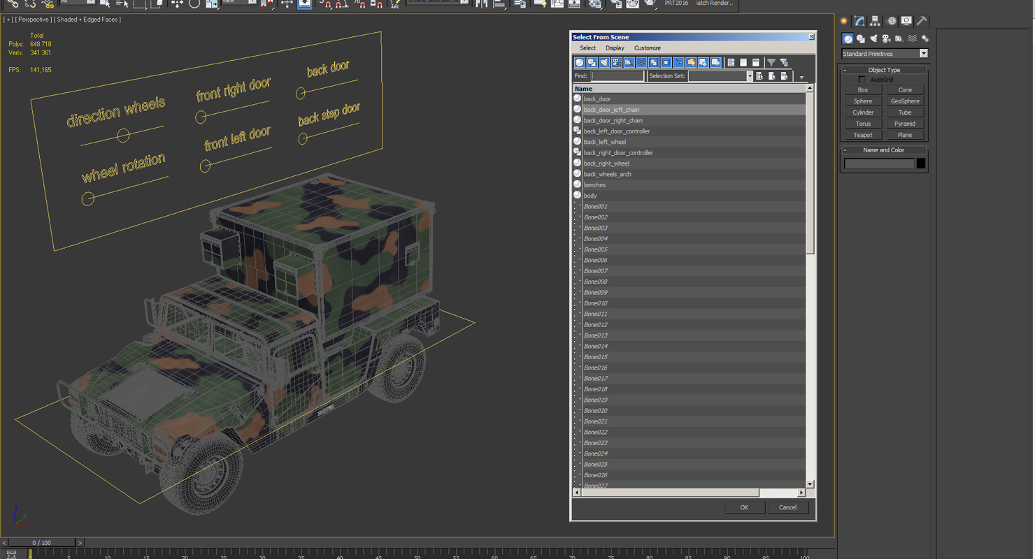 3D Shelter HMMWV m1037 Rigged Camo