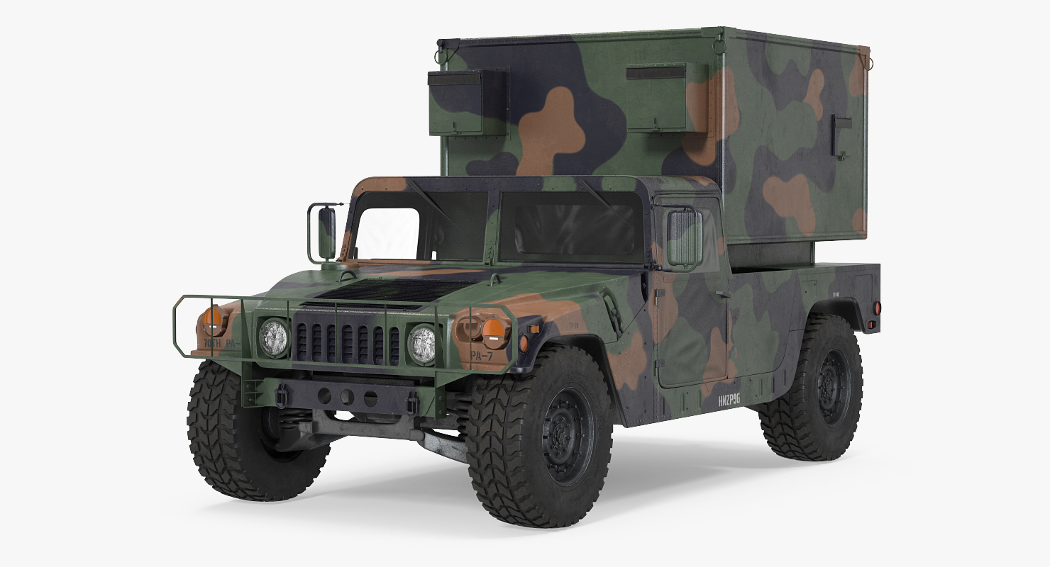 3D Shelter HMMWV m1037 Rigged Camo