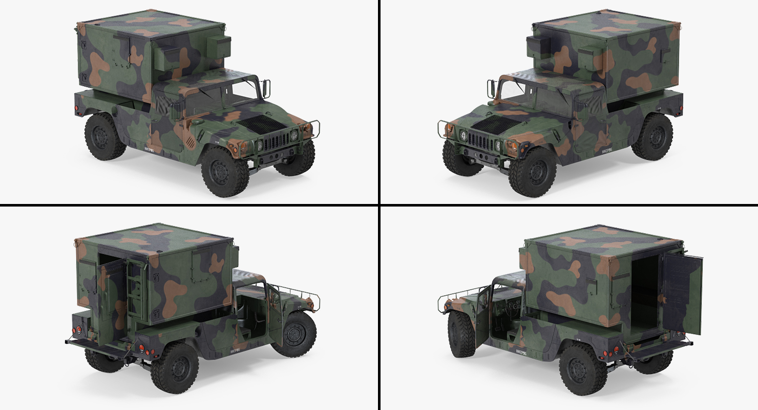 3D Shelter HMMWV m1037 Rigged Camo