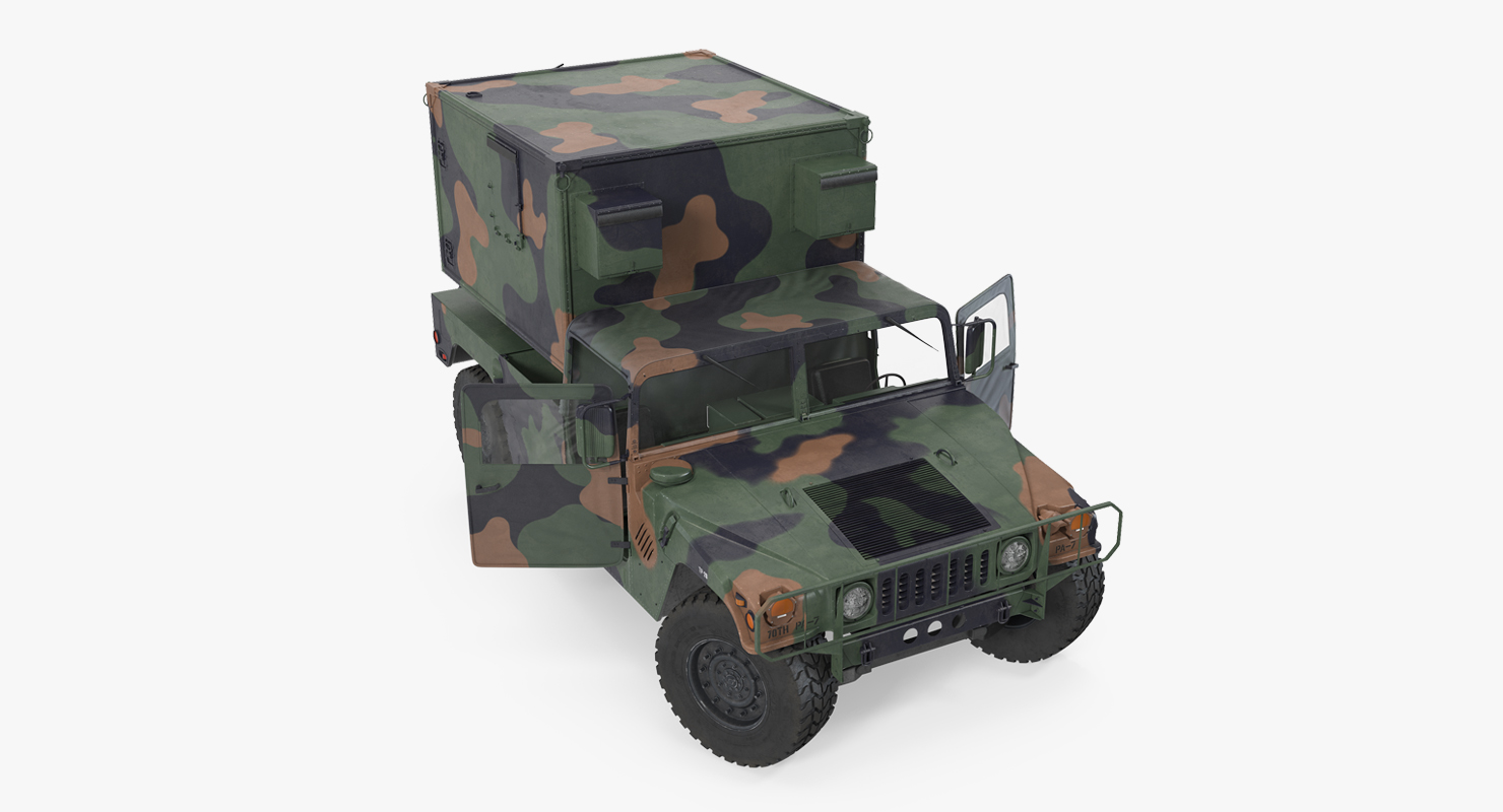 3D Shelter HMMWV m1037 Rigged Camo