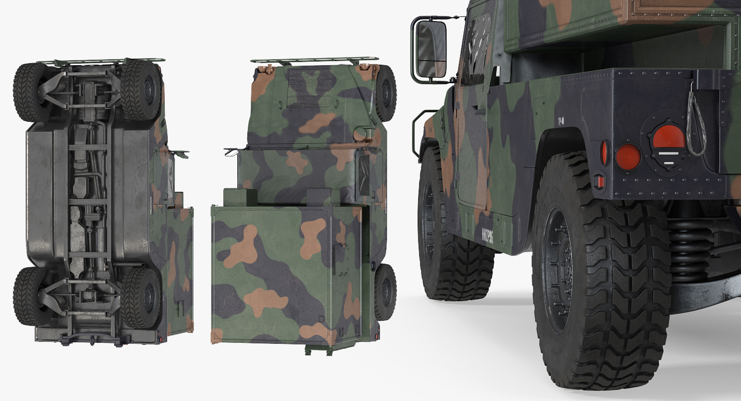 3D Shelter HMMWV m1037 Rigged Camo