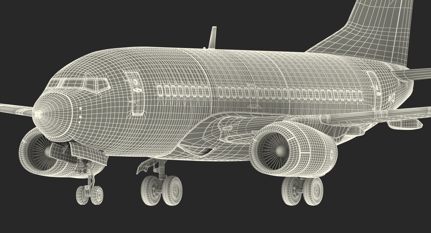 Boeing 737 600 Delta Air Lines Rigged 3D