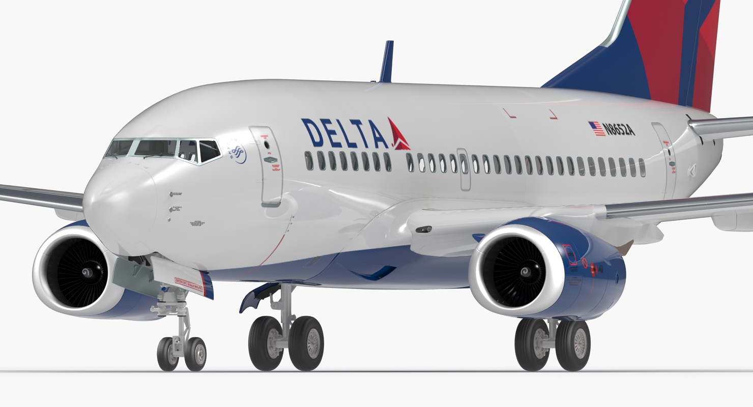 Boeing 737 600 Delta Air Lines Rigged 3D