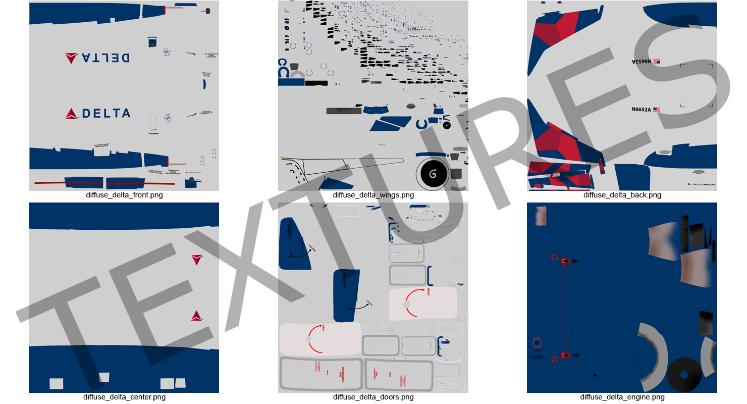 Boeing 737 600 Delta Air Lines Rigged 3D