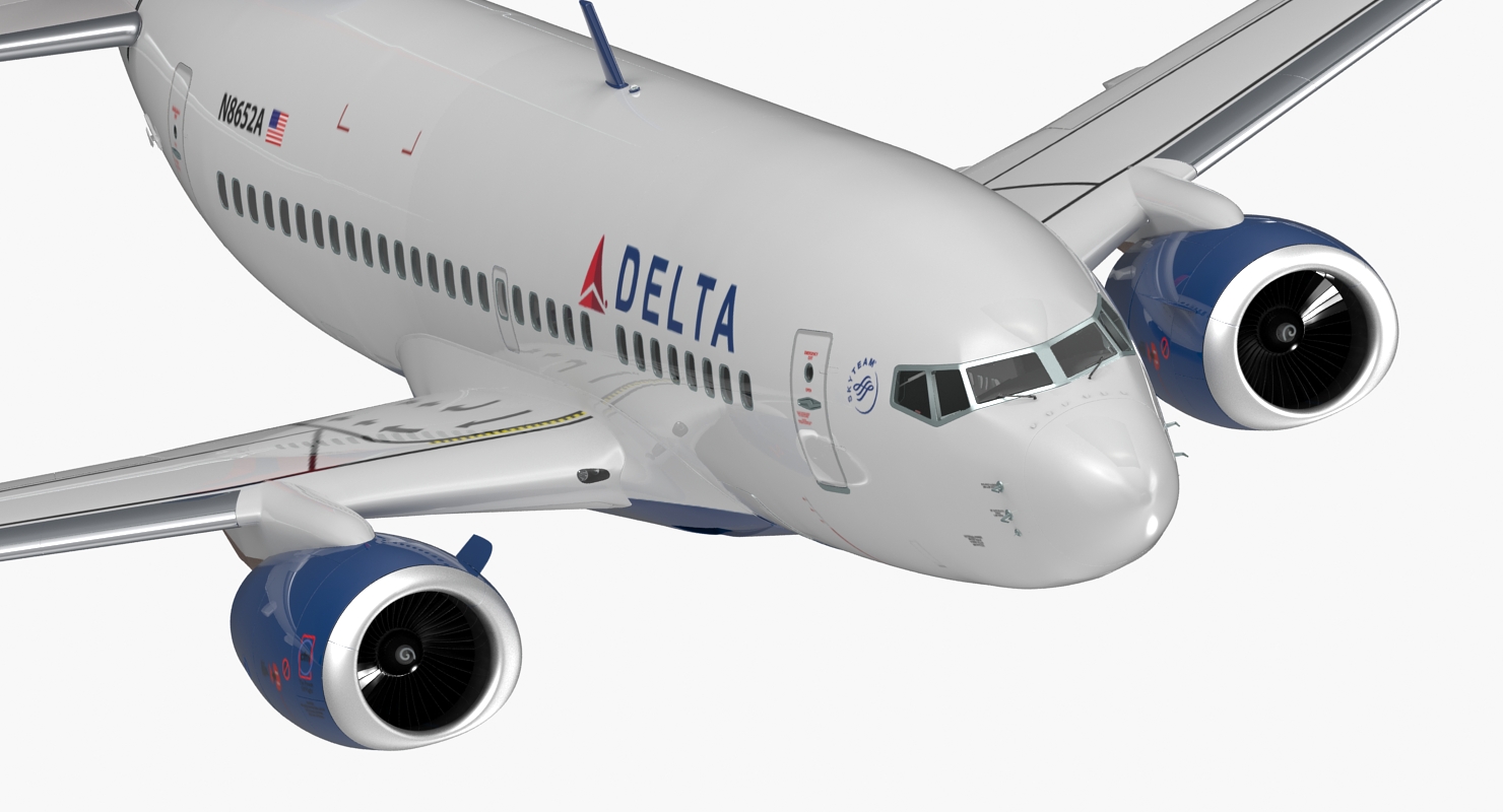 Boeing 737 600 Delta Air Lines Rigged 3D