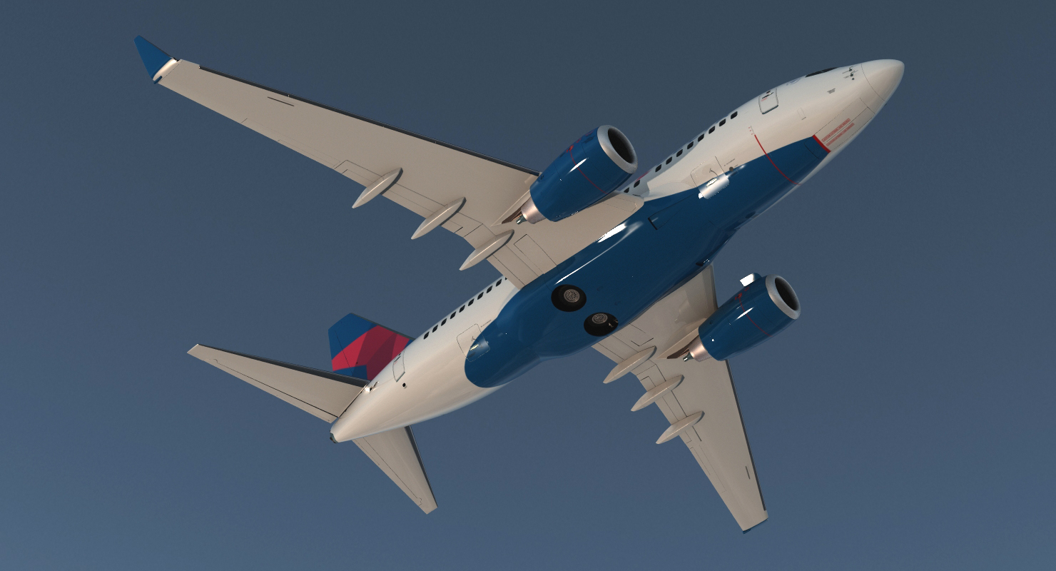 Boeing 737 600 Delta Air Lines Rigged 3D