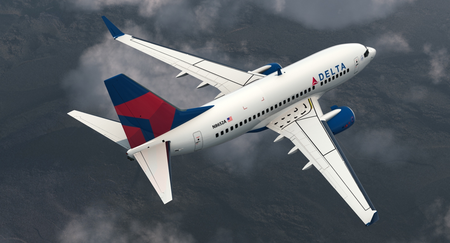 Boeing 737 600 Delta Air Lines Rigged 3D