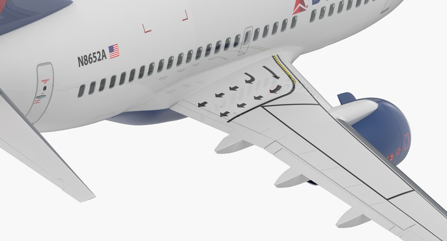 Boeing 737 600 Delta Air Lines Rigged 3D