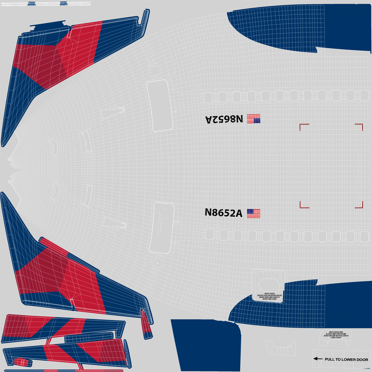 Boeing 737 600 Delta Air Lines Rigged 3D