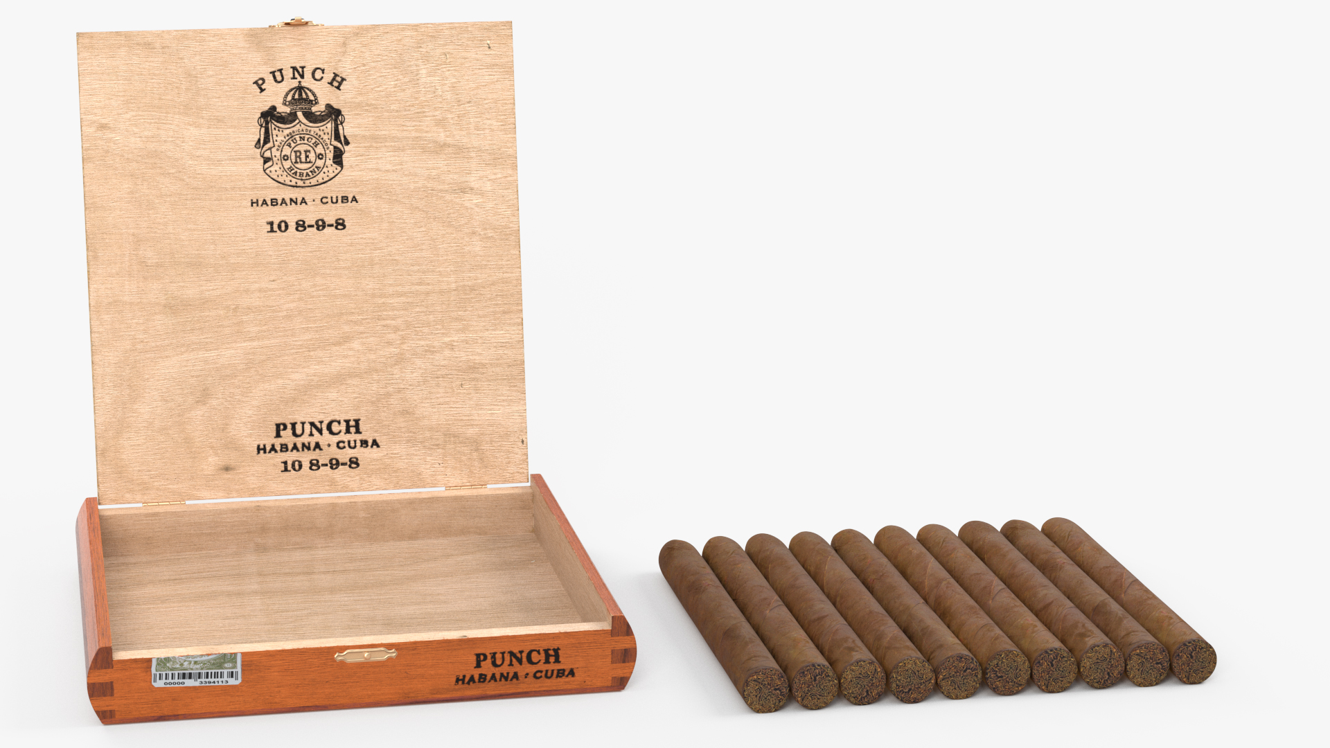 3D Cuban Cigars Box Open