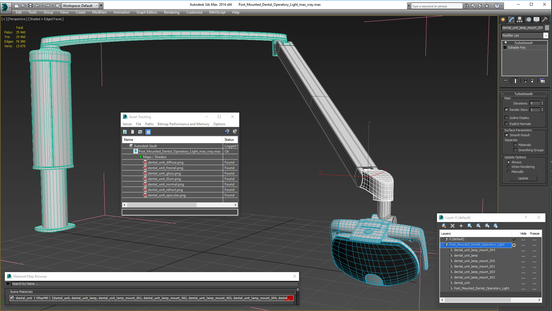 3D model Post Mounted Dental Operatory Light