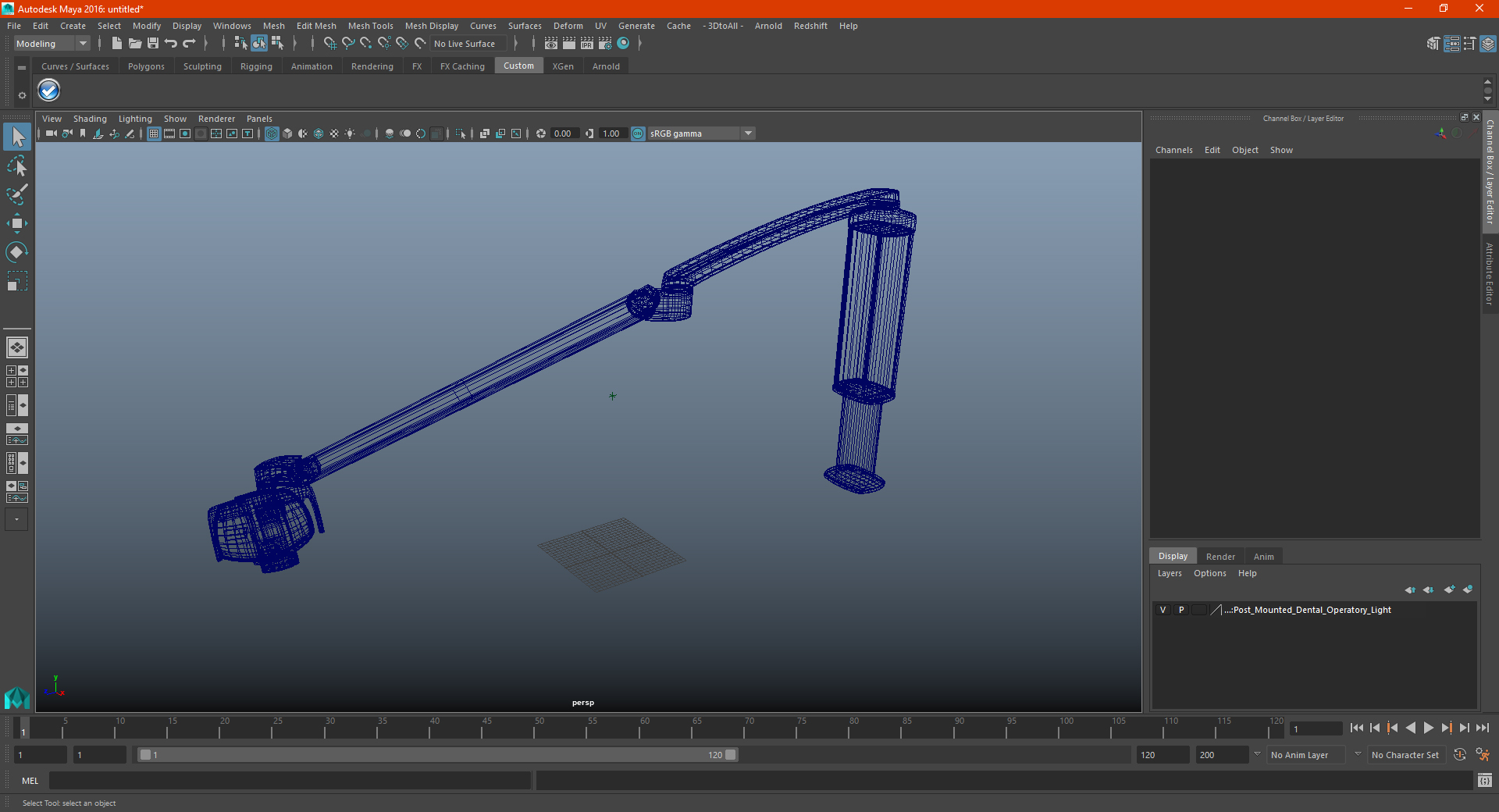 3D model Post Mounted Dental Operatory Light