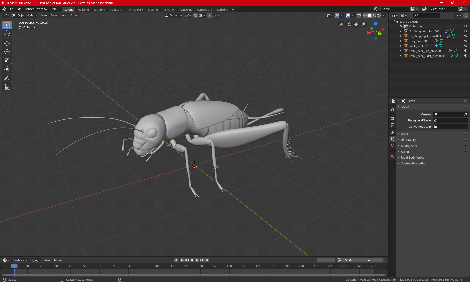 3D Field Cricket model