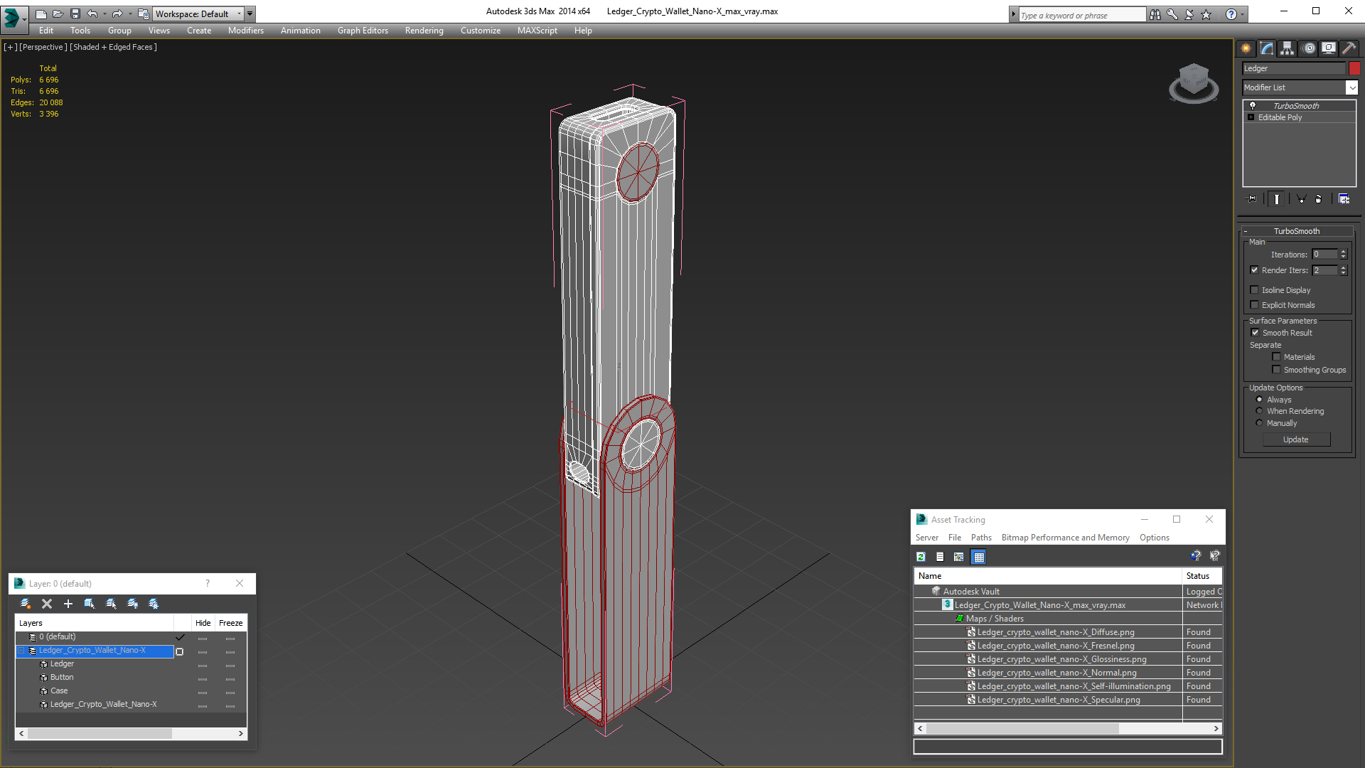 Ledger Crypto Wallet Nano-X 3D