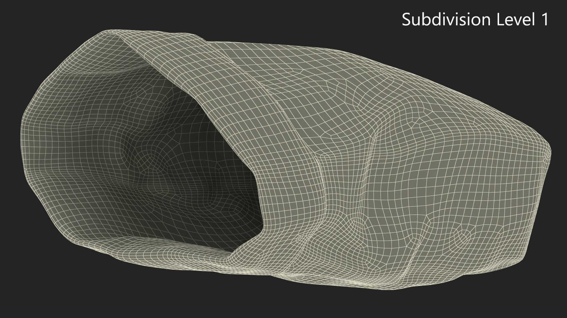 3D Charcoal Bag Rockwood Opened model