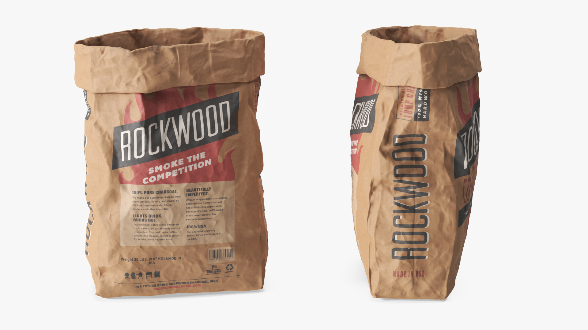 3D Charcoal Bag Rockwood Opened model