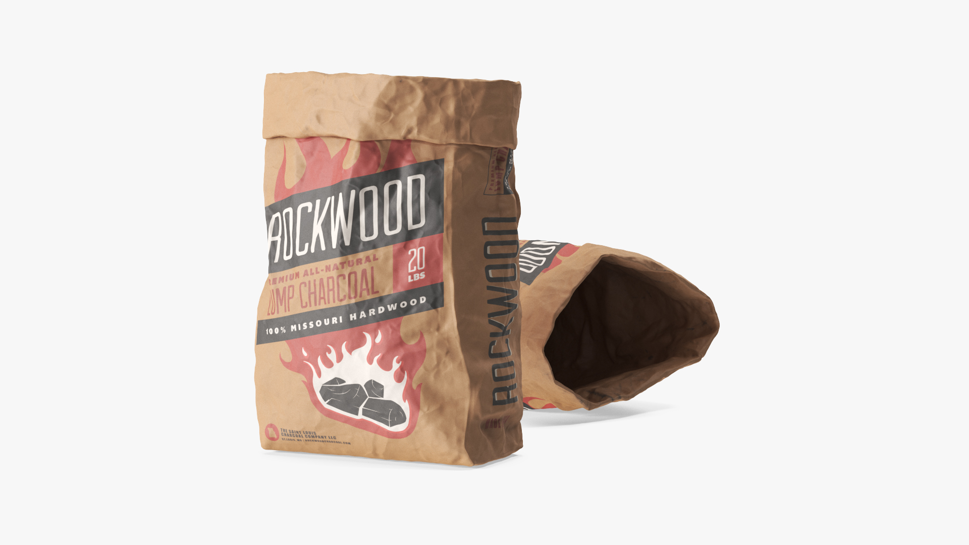 3D Charcoal Bag Rockwood Opened model