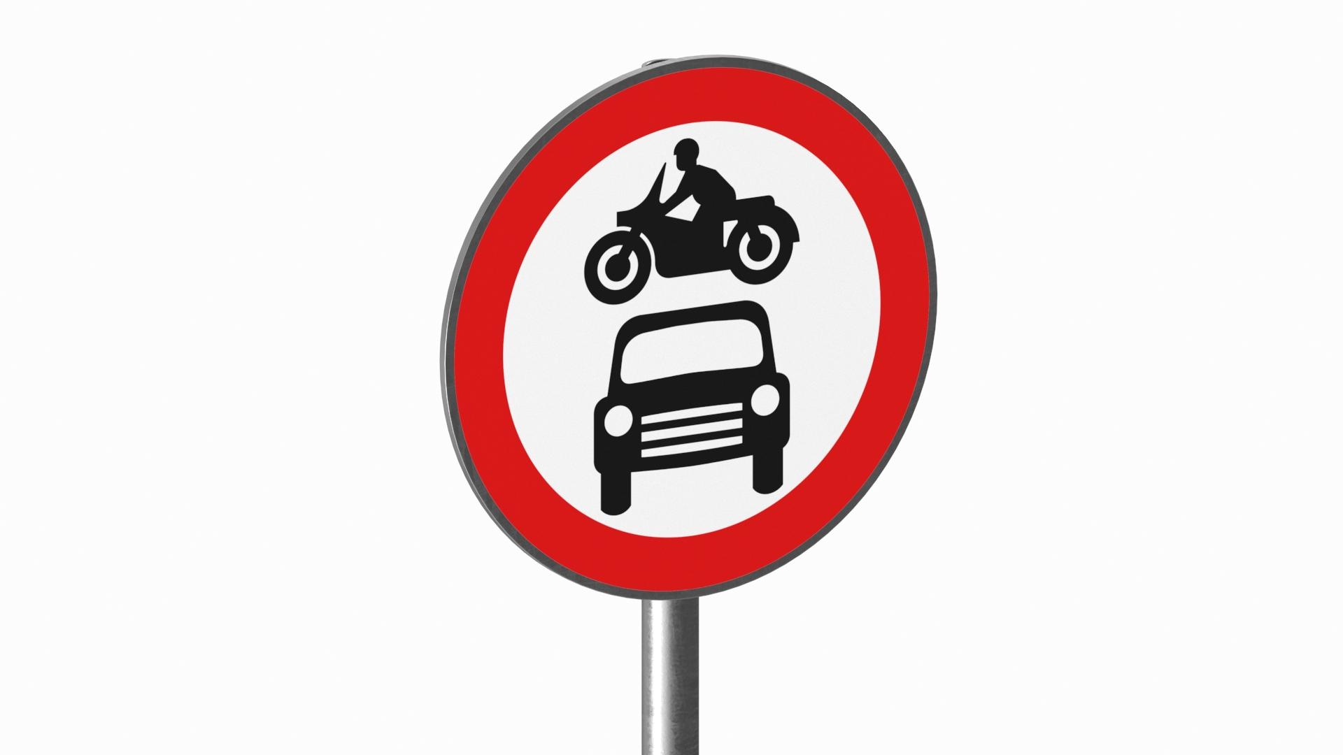 Road Sign No Motor Vehicles 3D