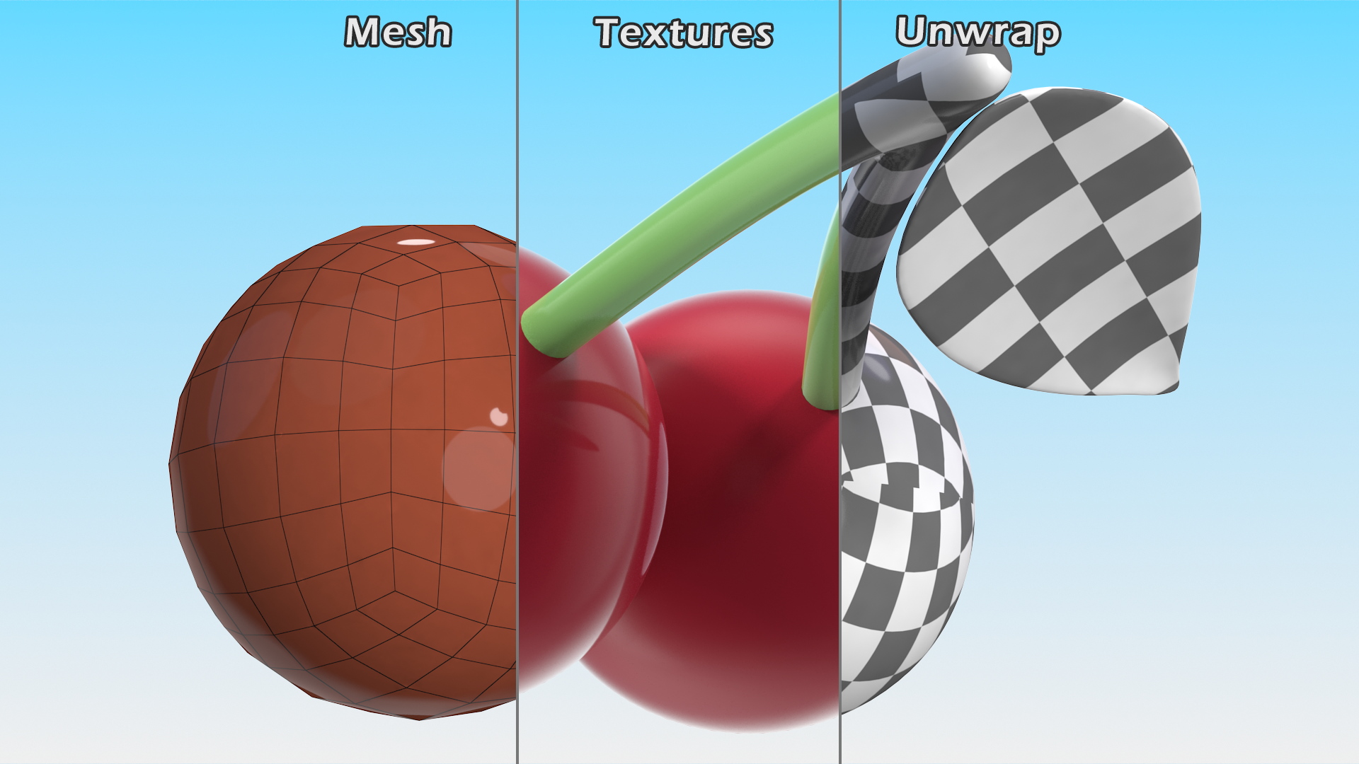 Cherries Emoji 3D model