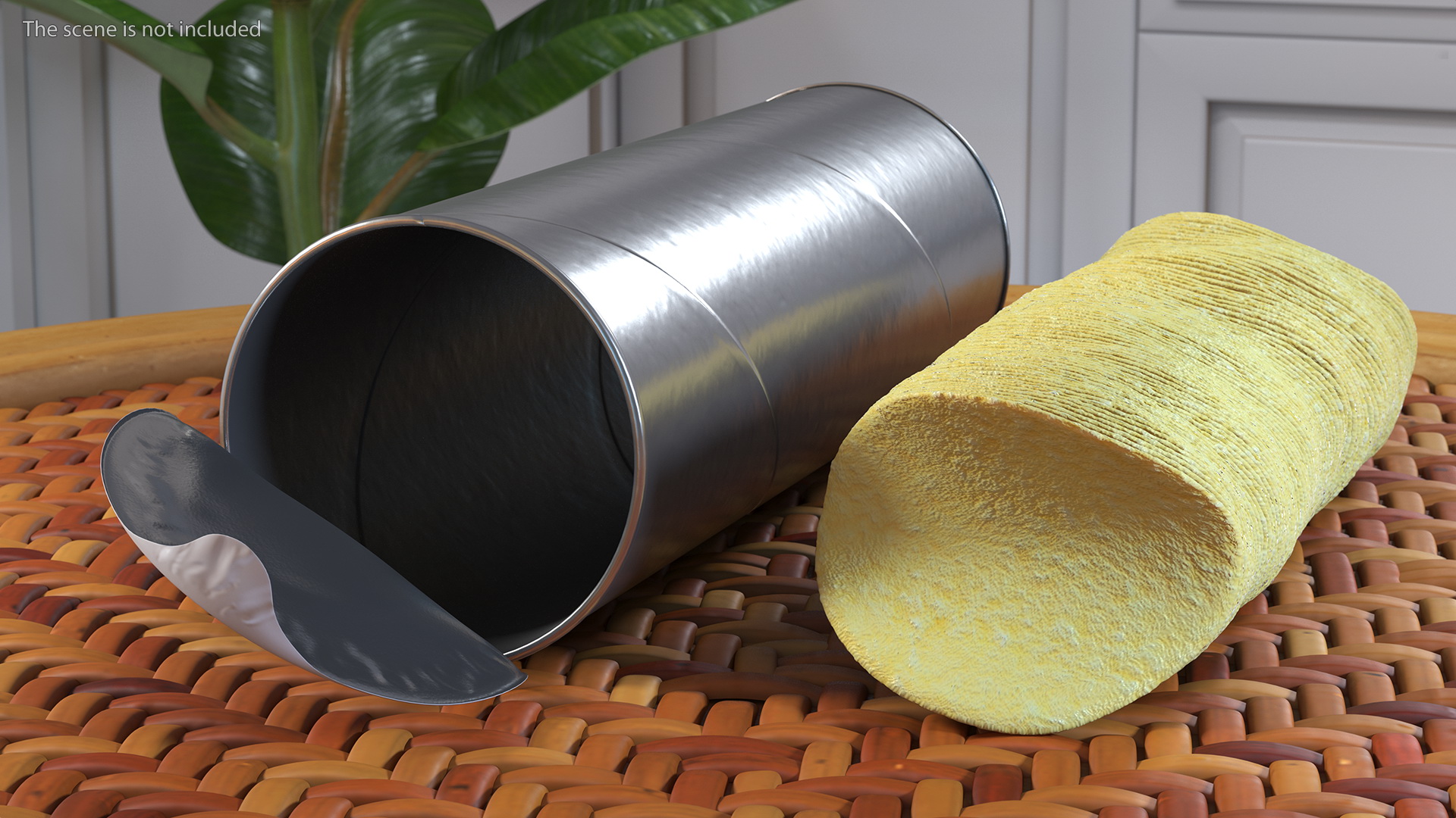 Opened Foil Tube with Potato Chips 3D model