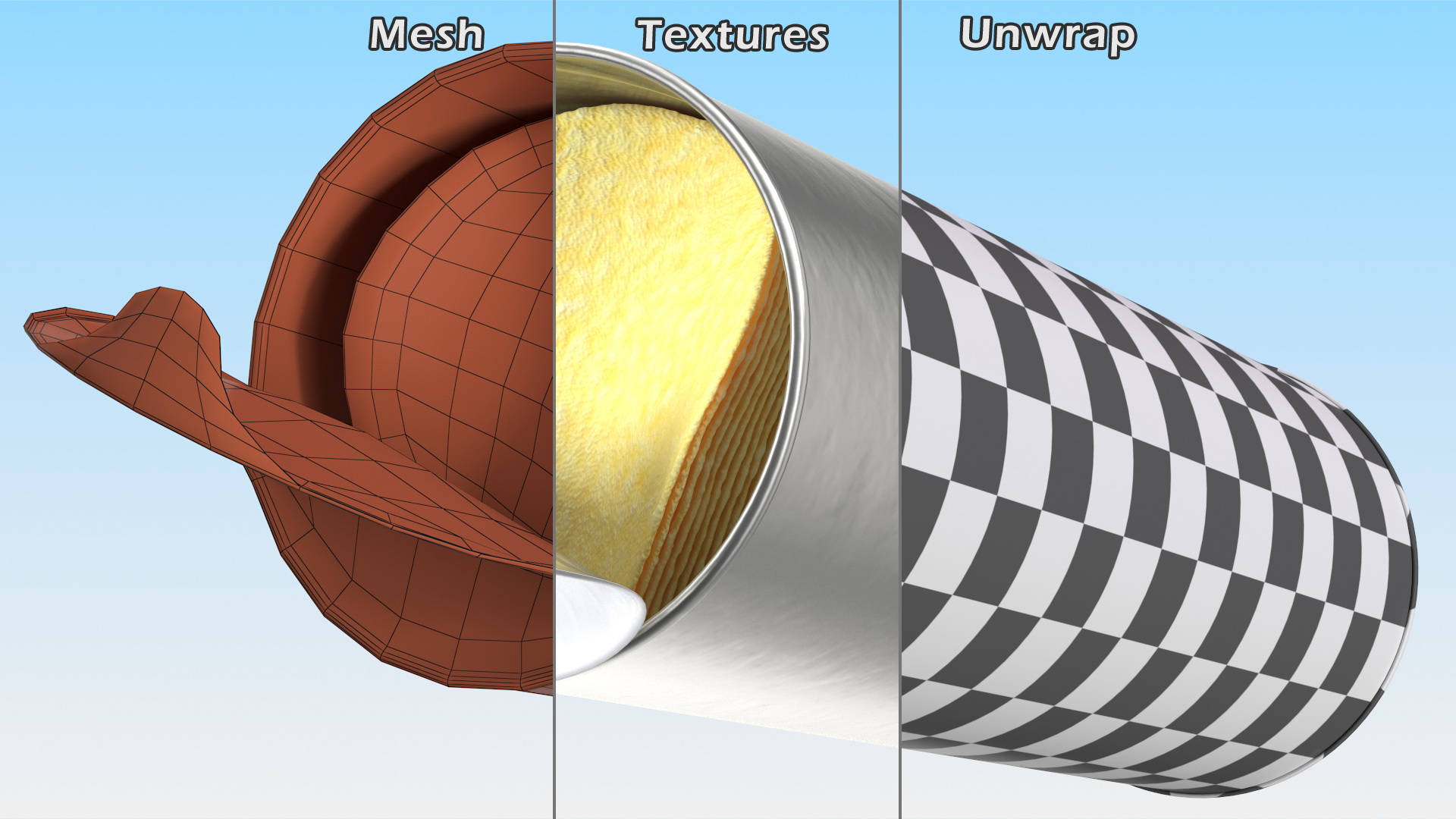 Opened Foil Tube with Potato Chips 3D model