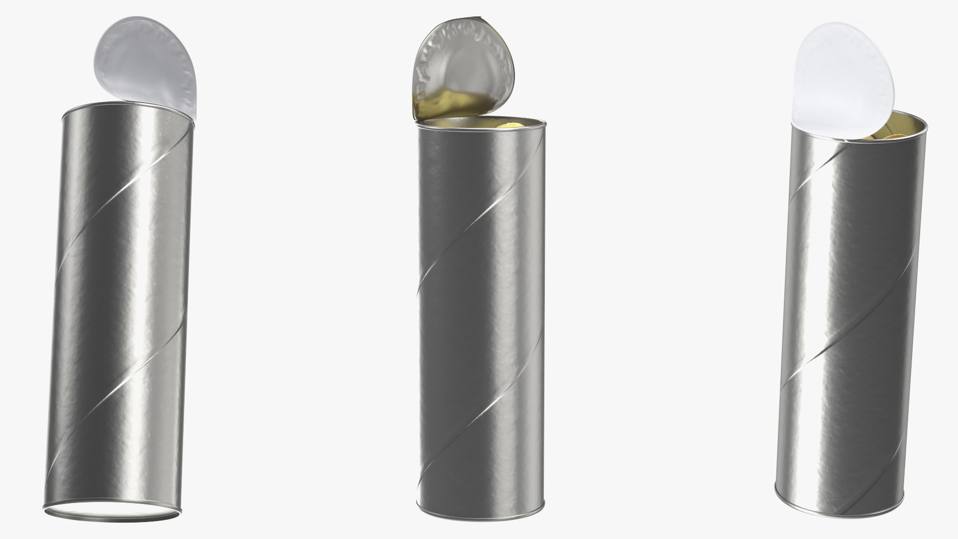 Opened Foil Tube with Potato Chips 3D model