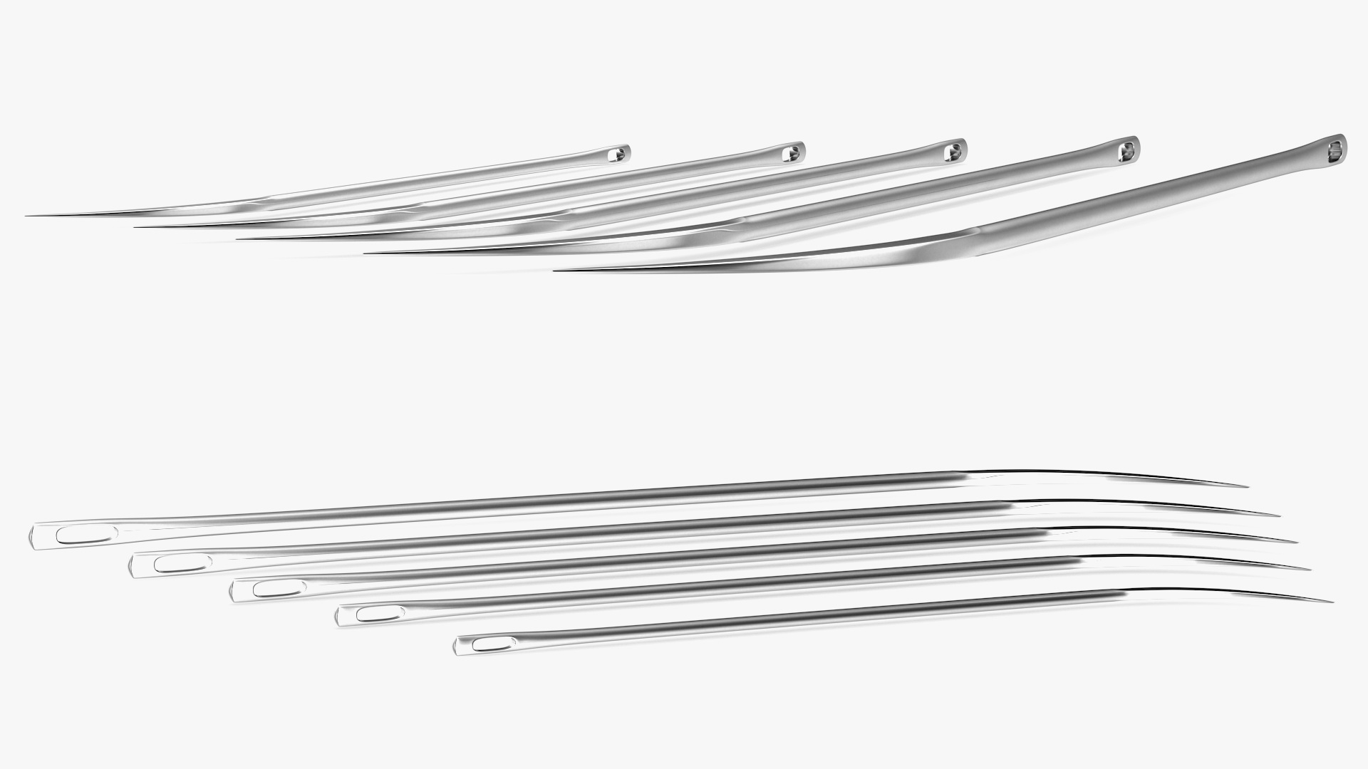 Half Curved Cutting Edge Surgeon Needles Set 3D model