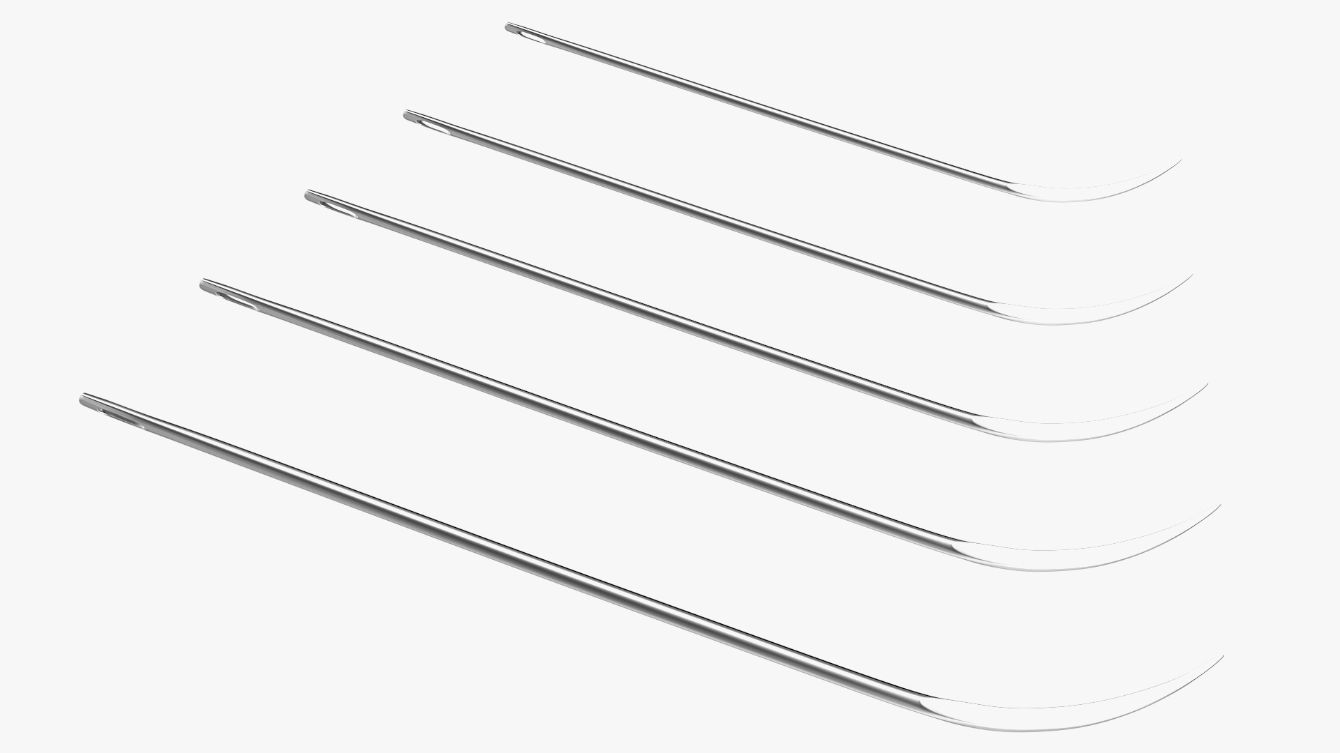 Half Curved Cutting Edge Surgeon Needles Set 3D model