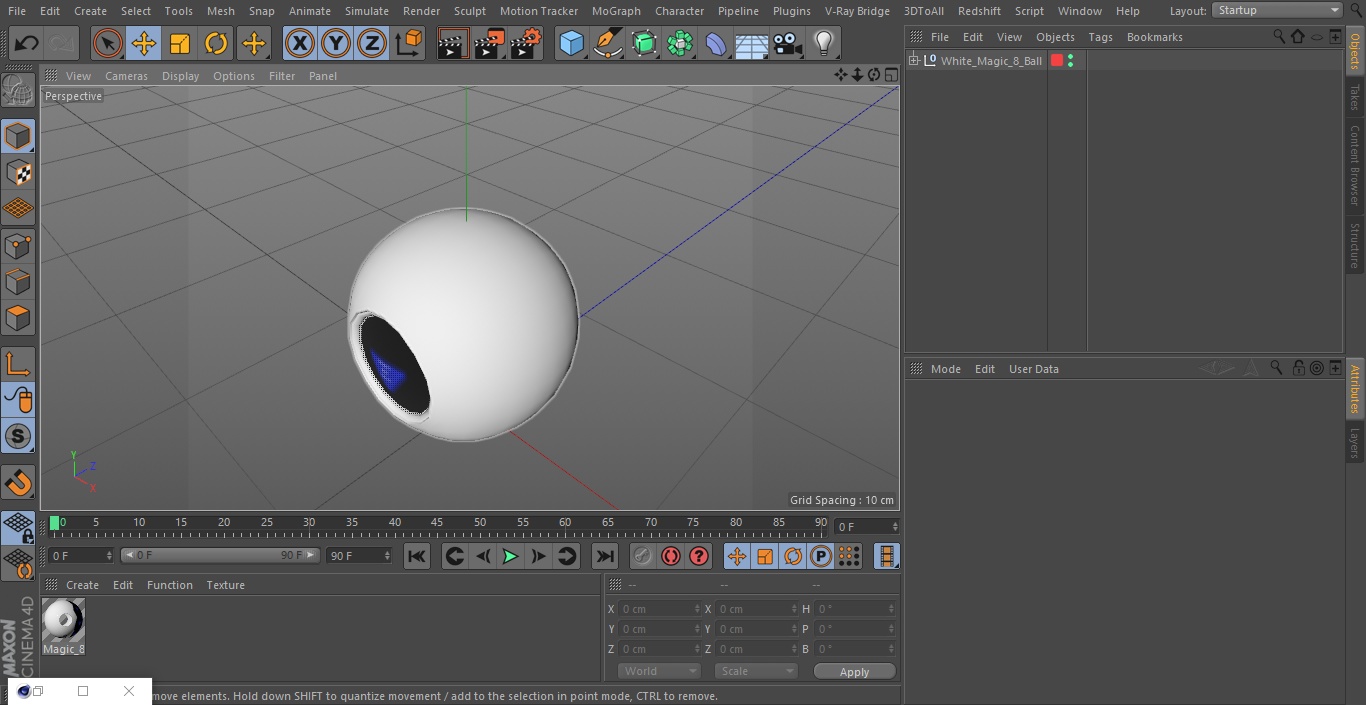 3D White Magic 8 Ball model