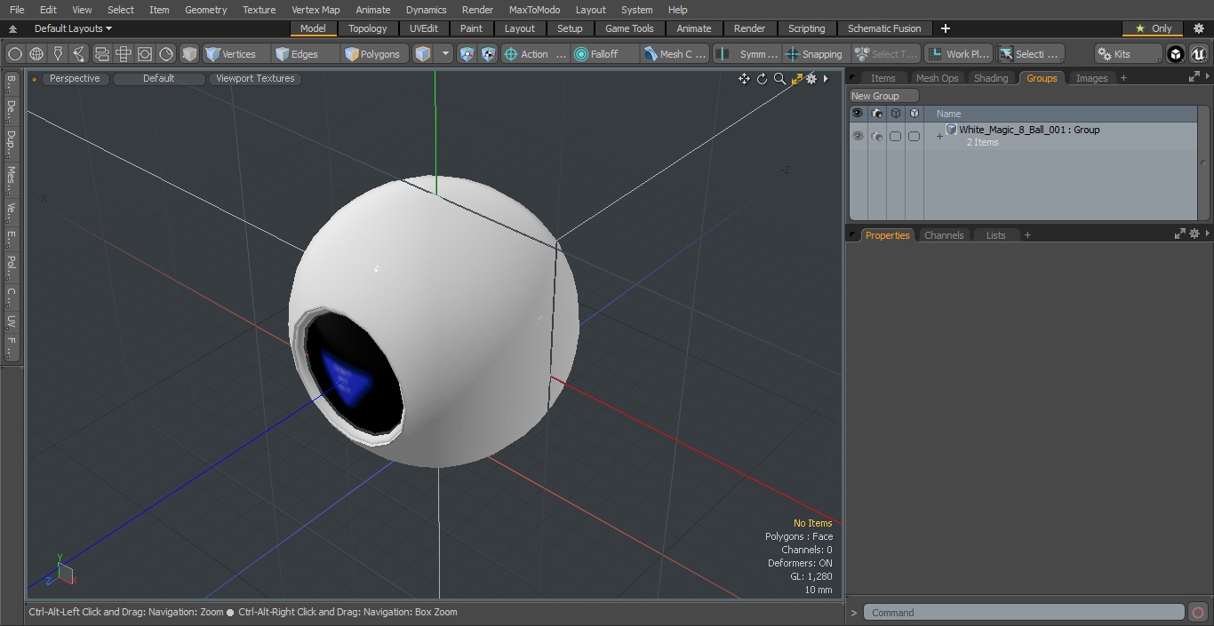 3D White Magic 8 Ball model