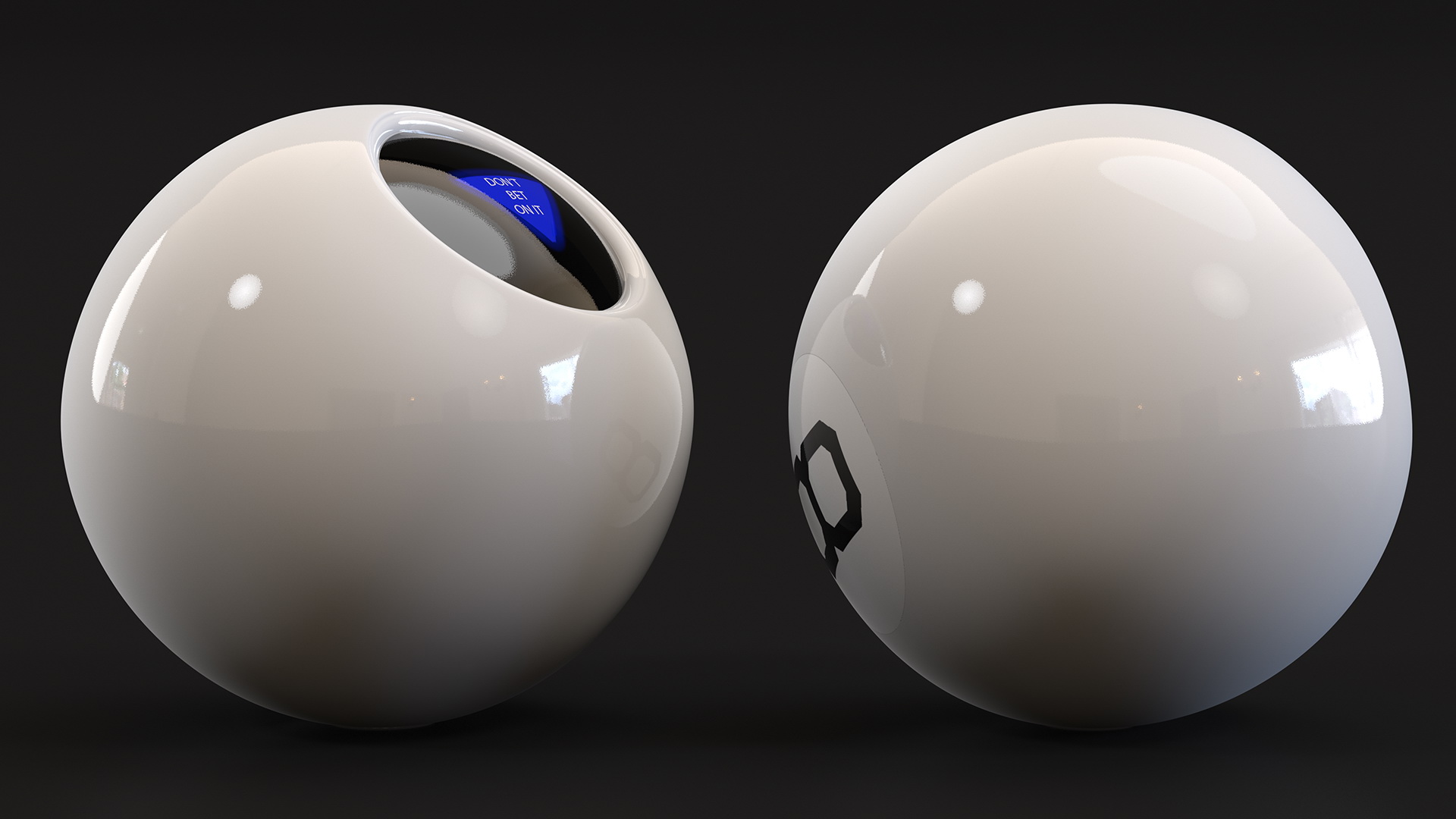 3D White Magic 8 Ball model