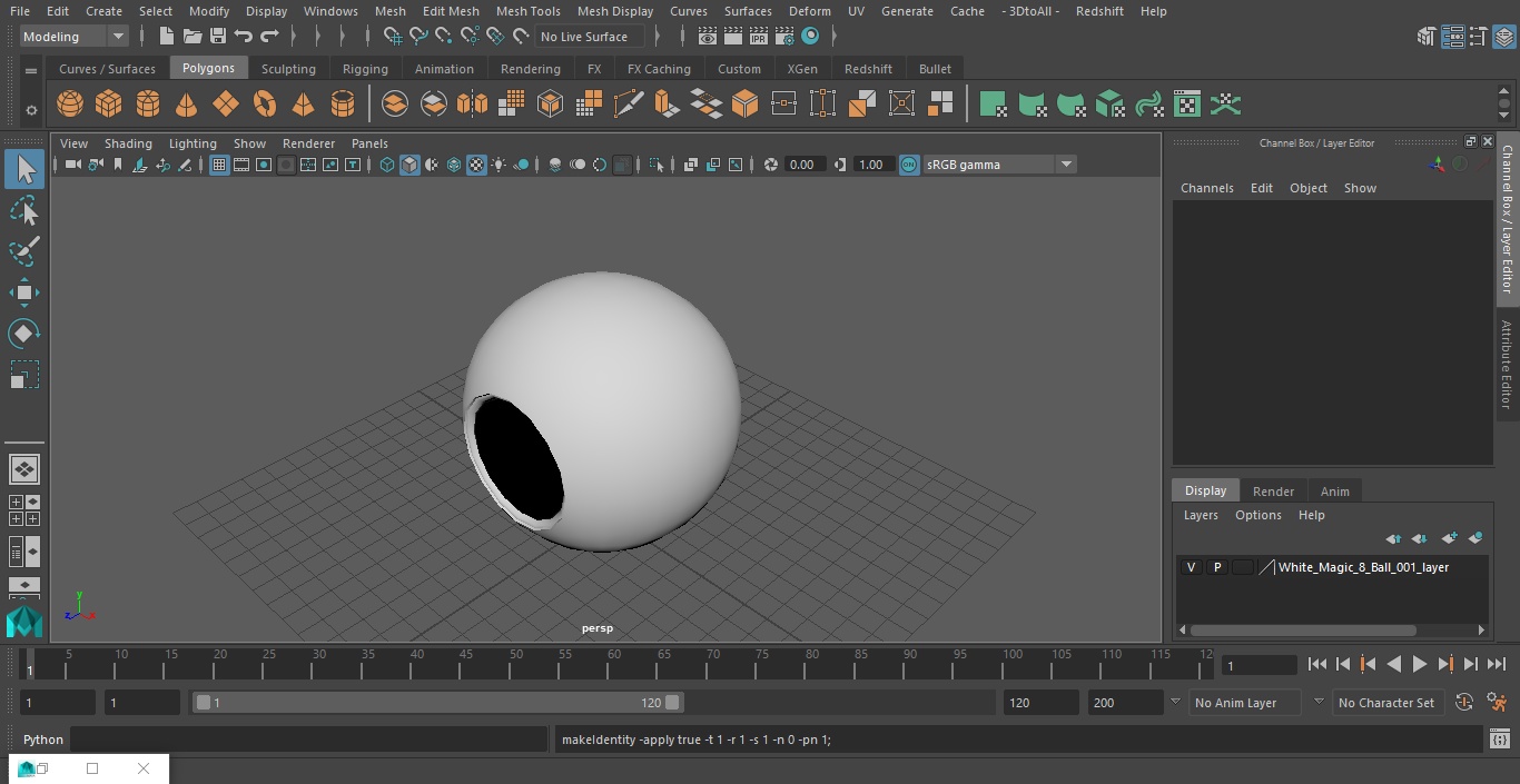 3D White Magic 8 Ball model