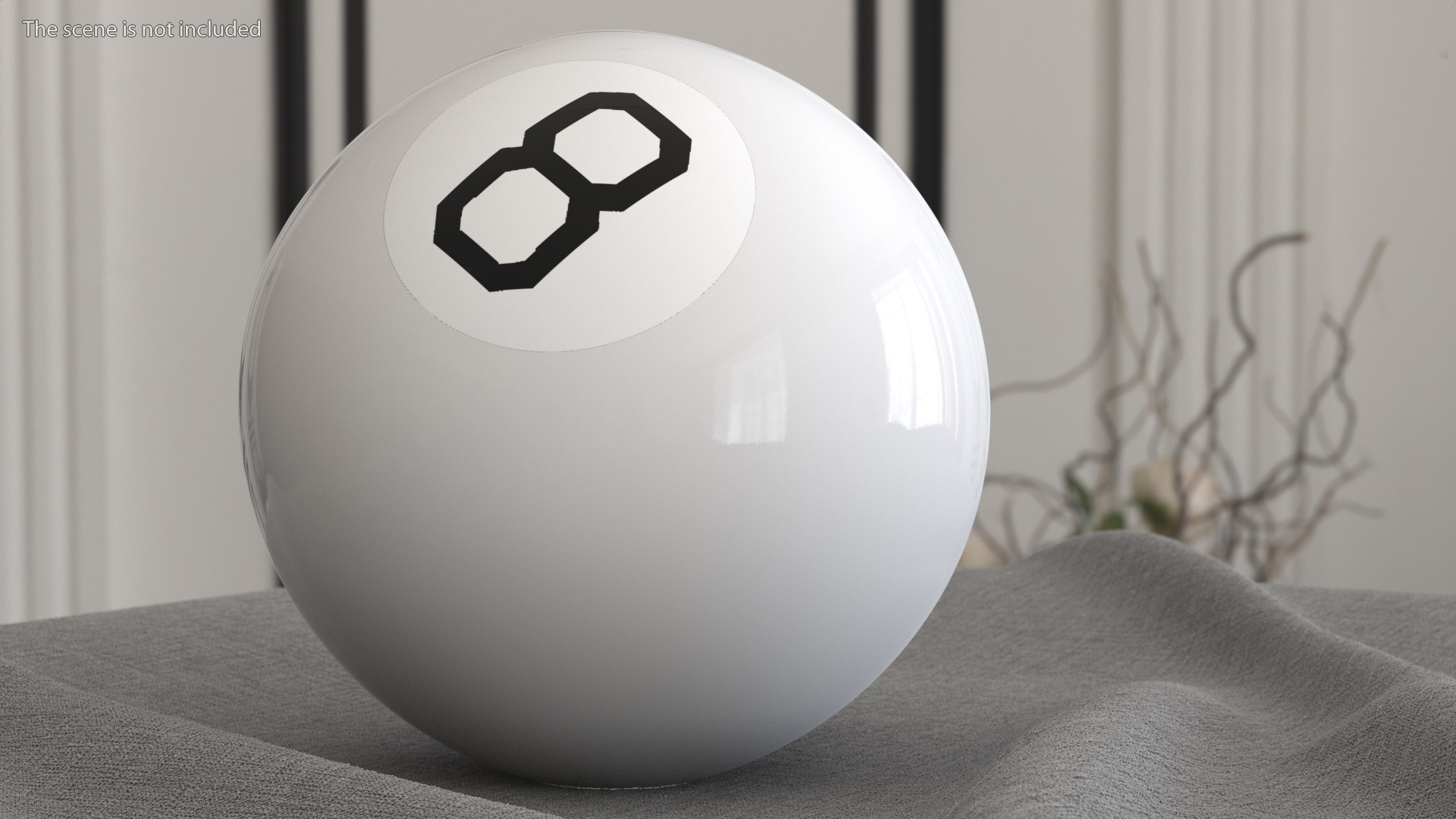 3D White Magic 8 Ball model