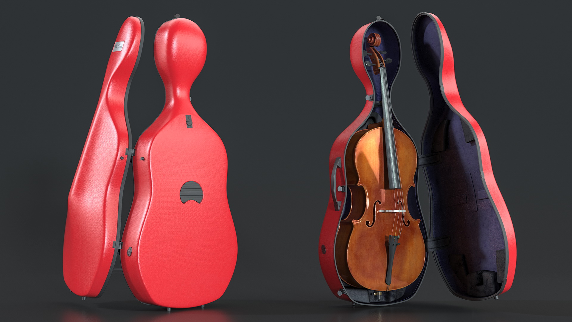 3D model Cello Red Shell Case