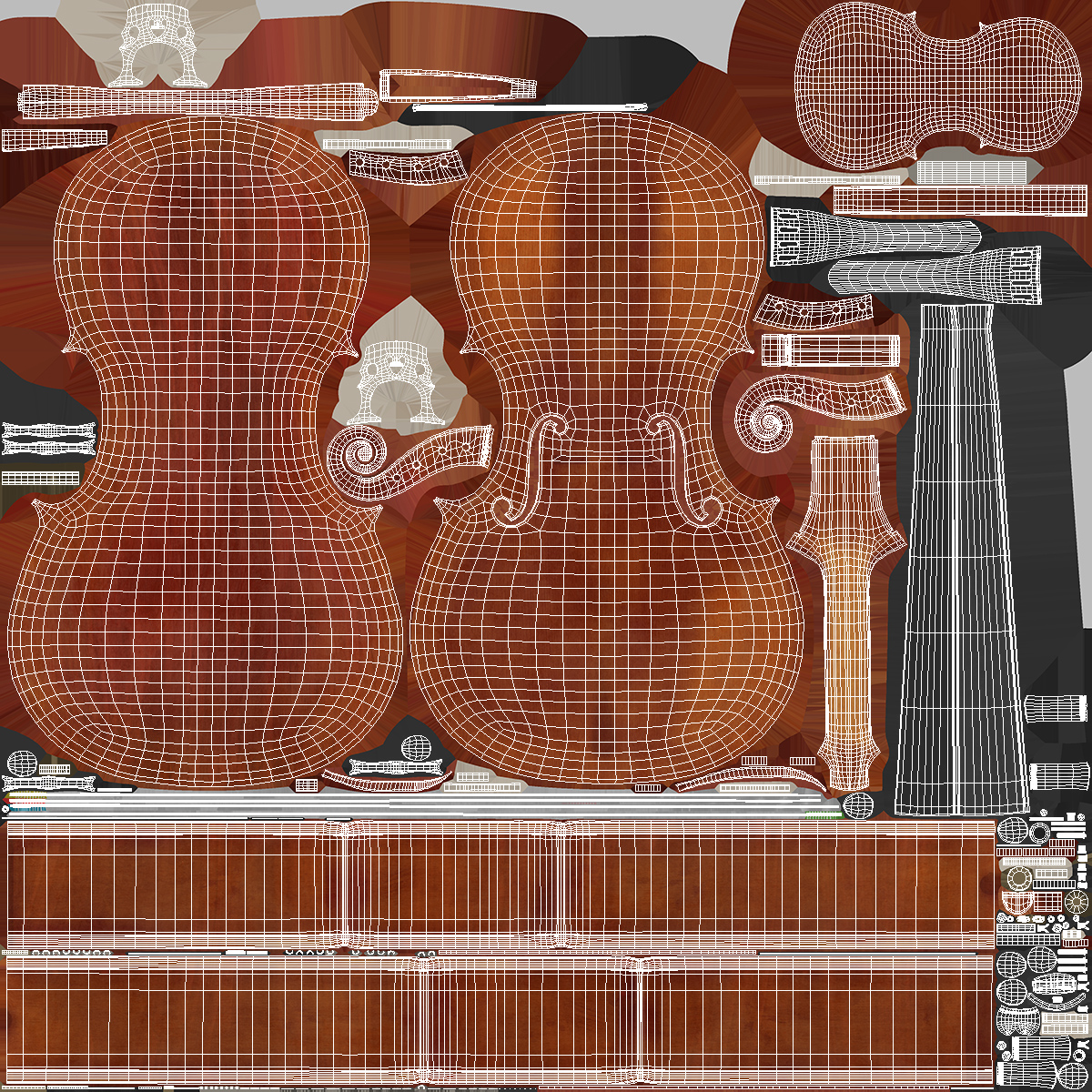 3D model Cello Red Shell Case