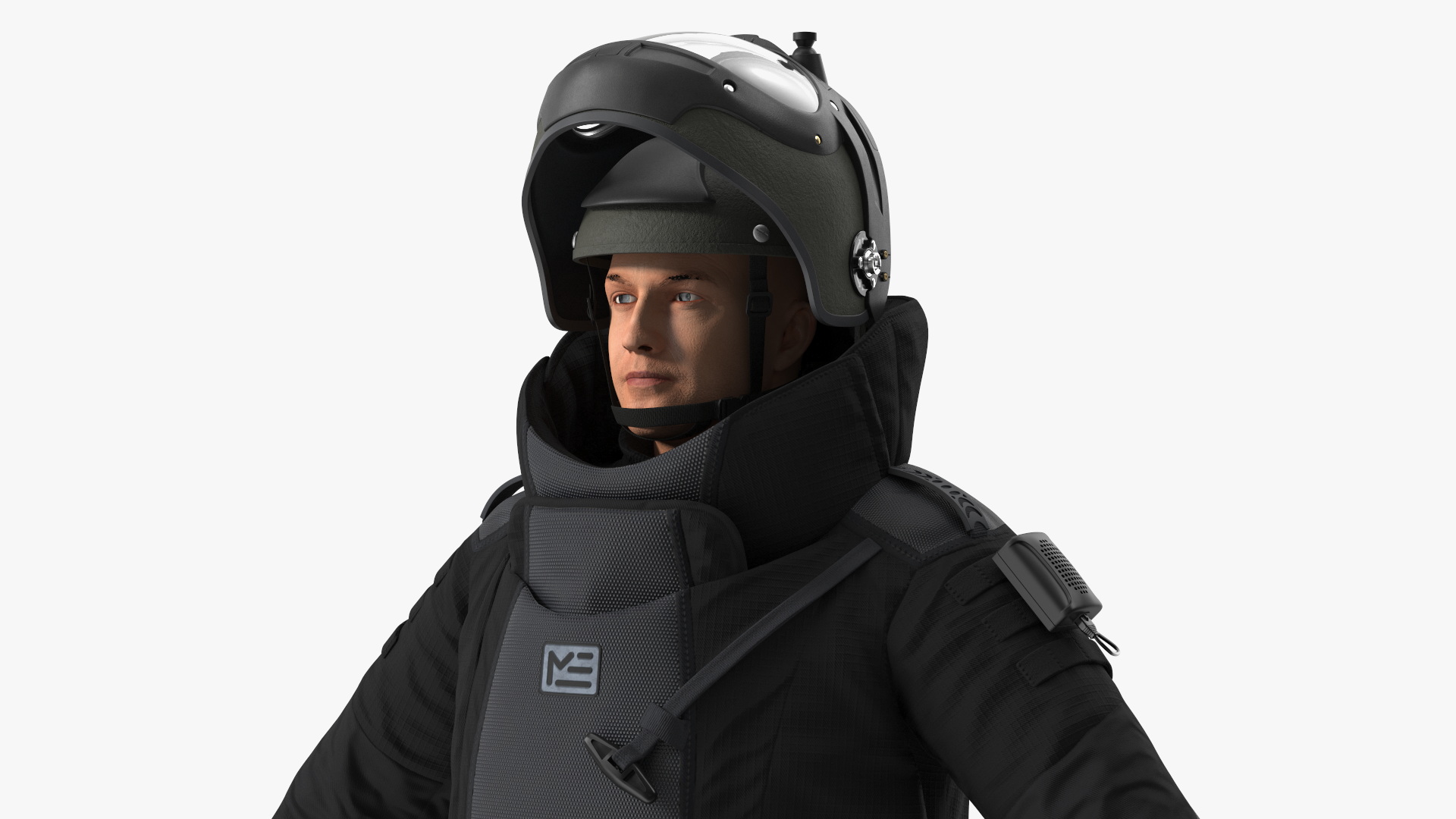 3D EOD 10 Bomb Suit Black Rigged for Cinema 4D model