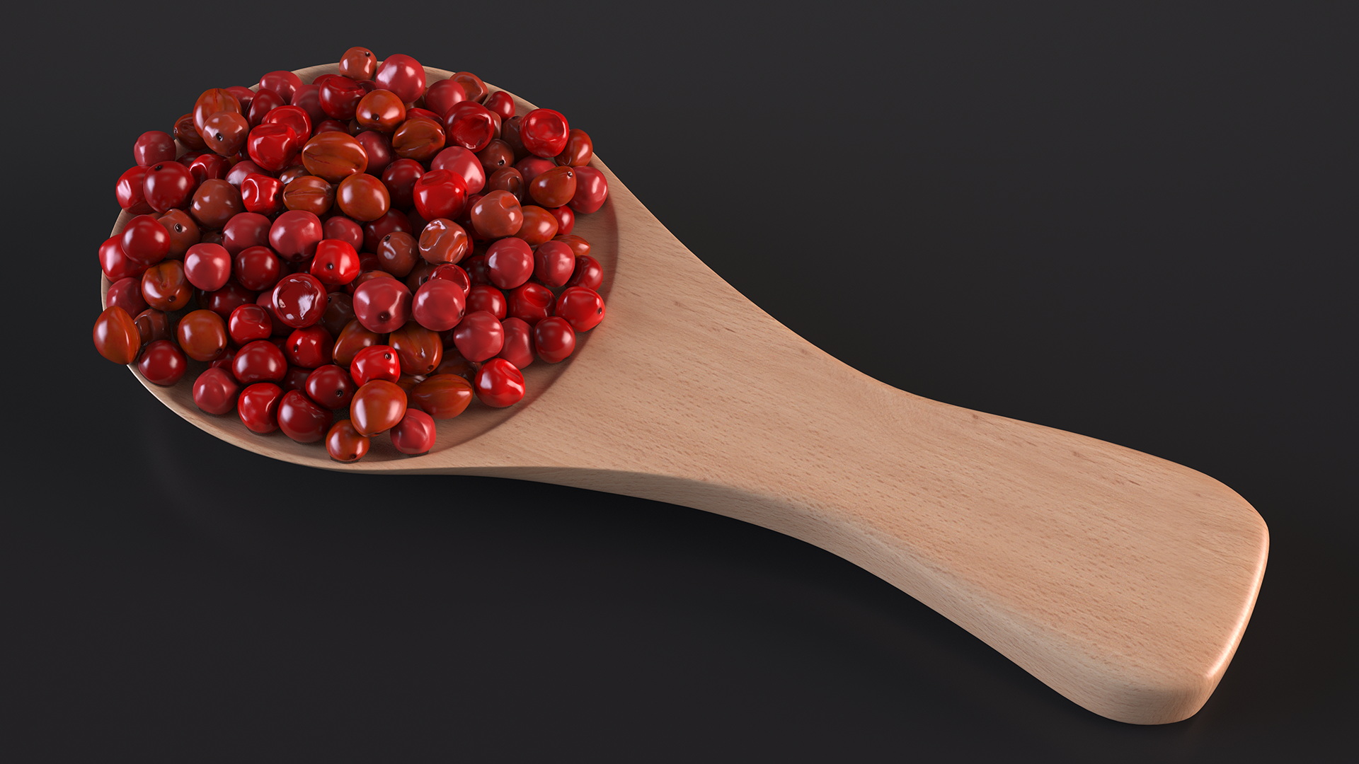 Spoon of Red Dried Peppercorn 3D model