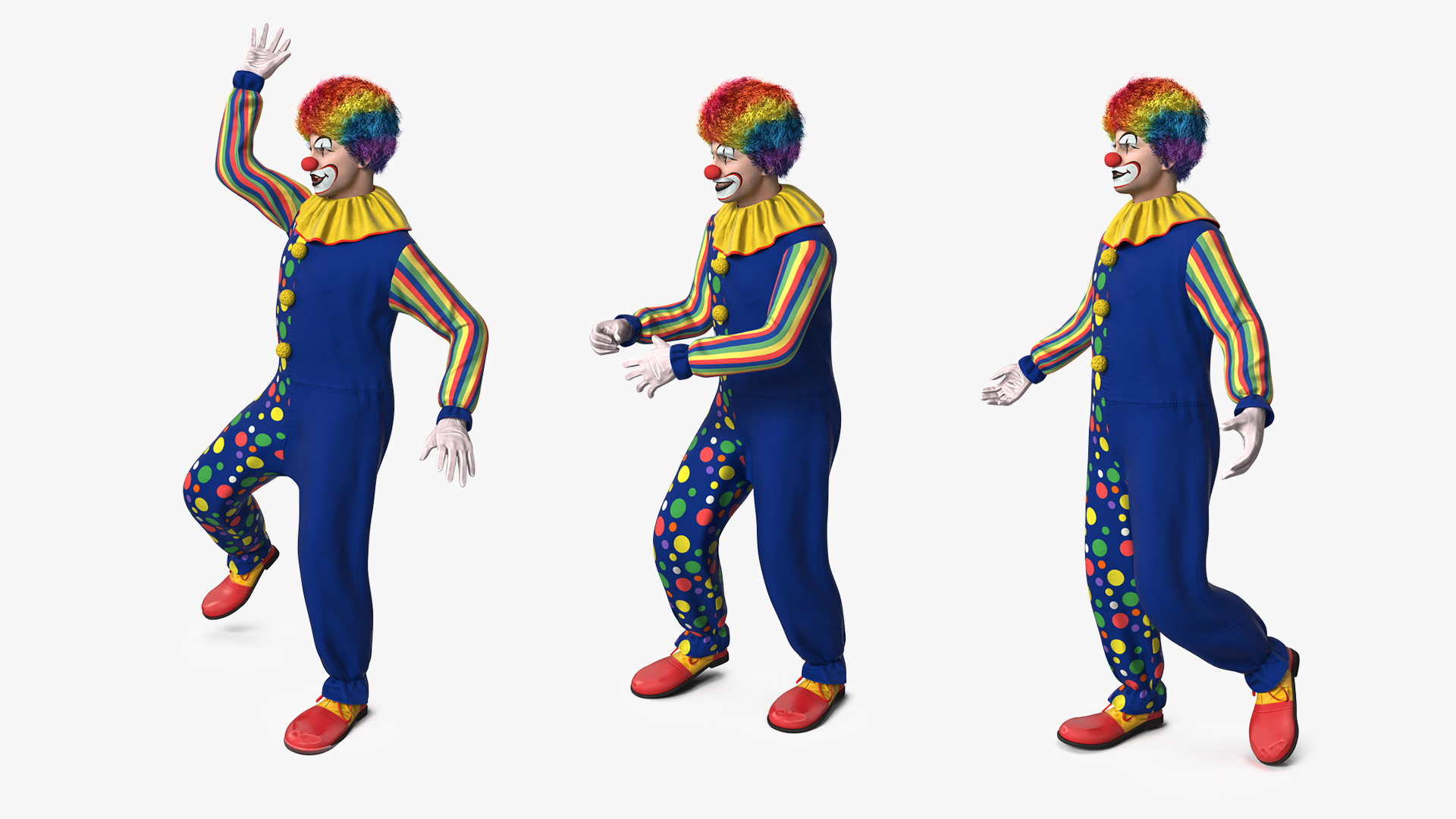 3D model Funny Clown Costume Rigged Fur