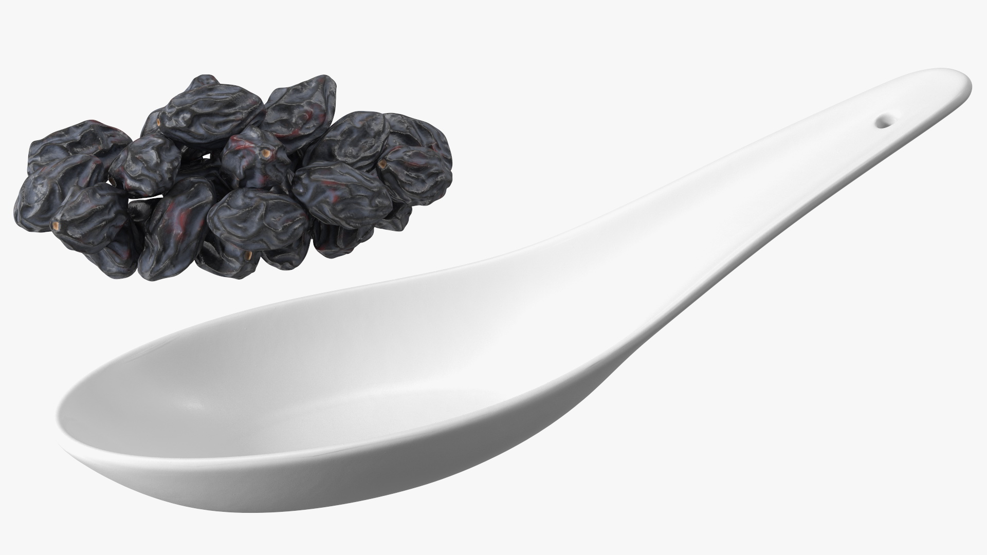 Black Raisins in a Spoon 3D model