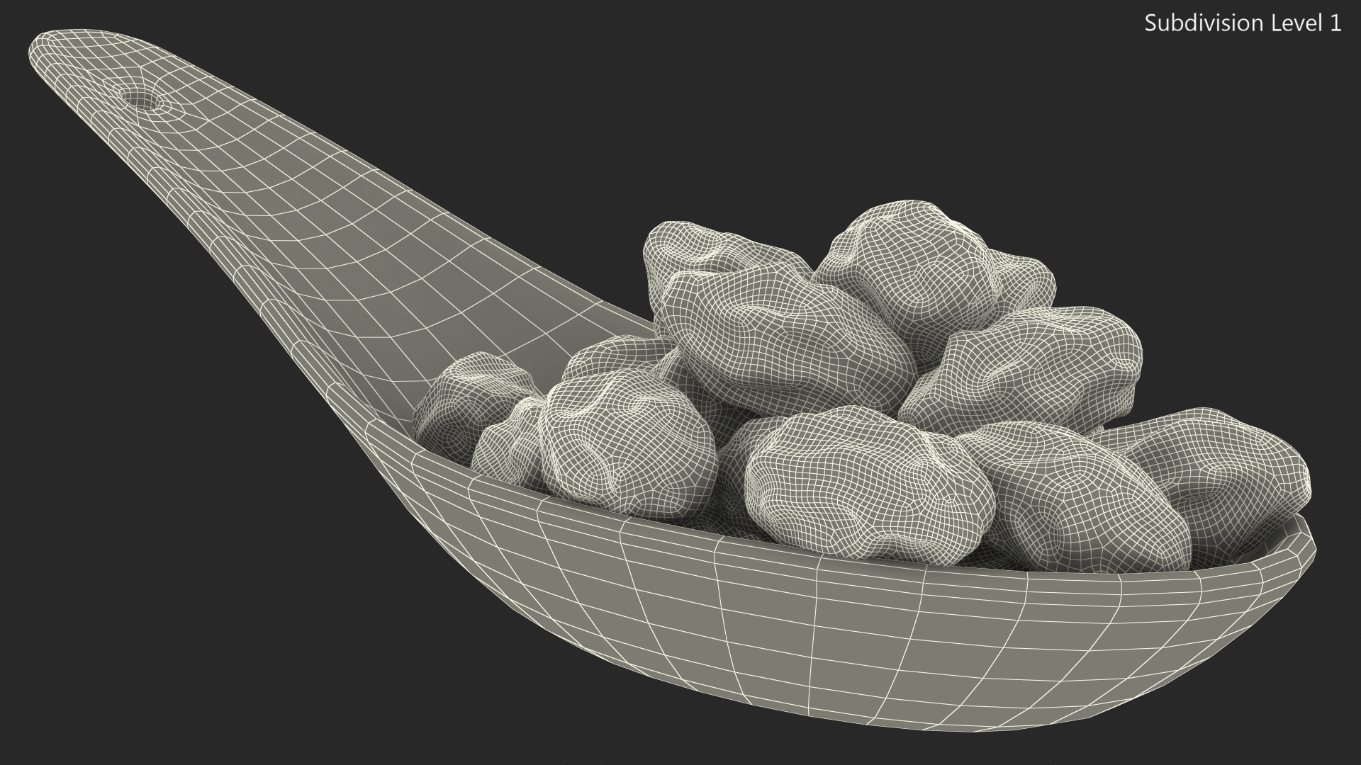 Black Raisins in a Spoon 3D model