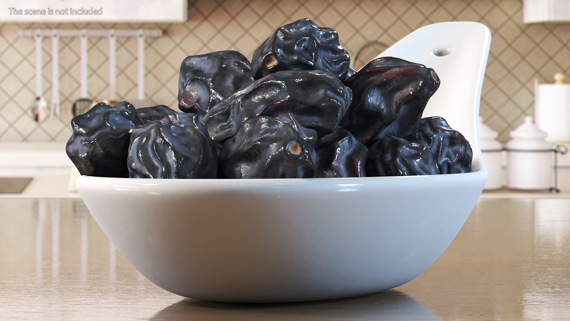 Black Raisins in a Spoon 3D model