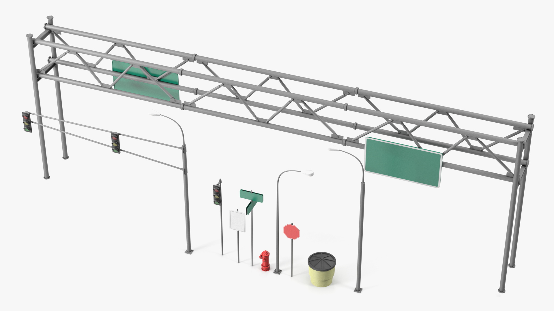 3D Highway Road Signs and Attributes model