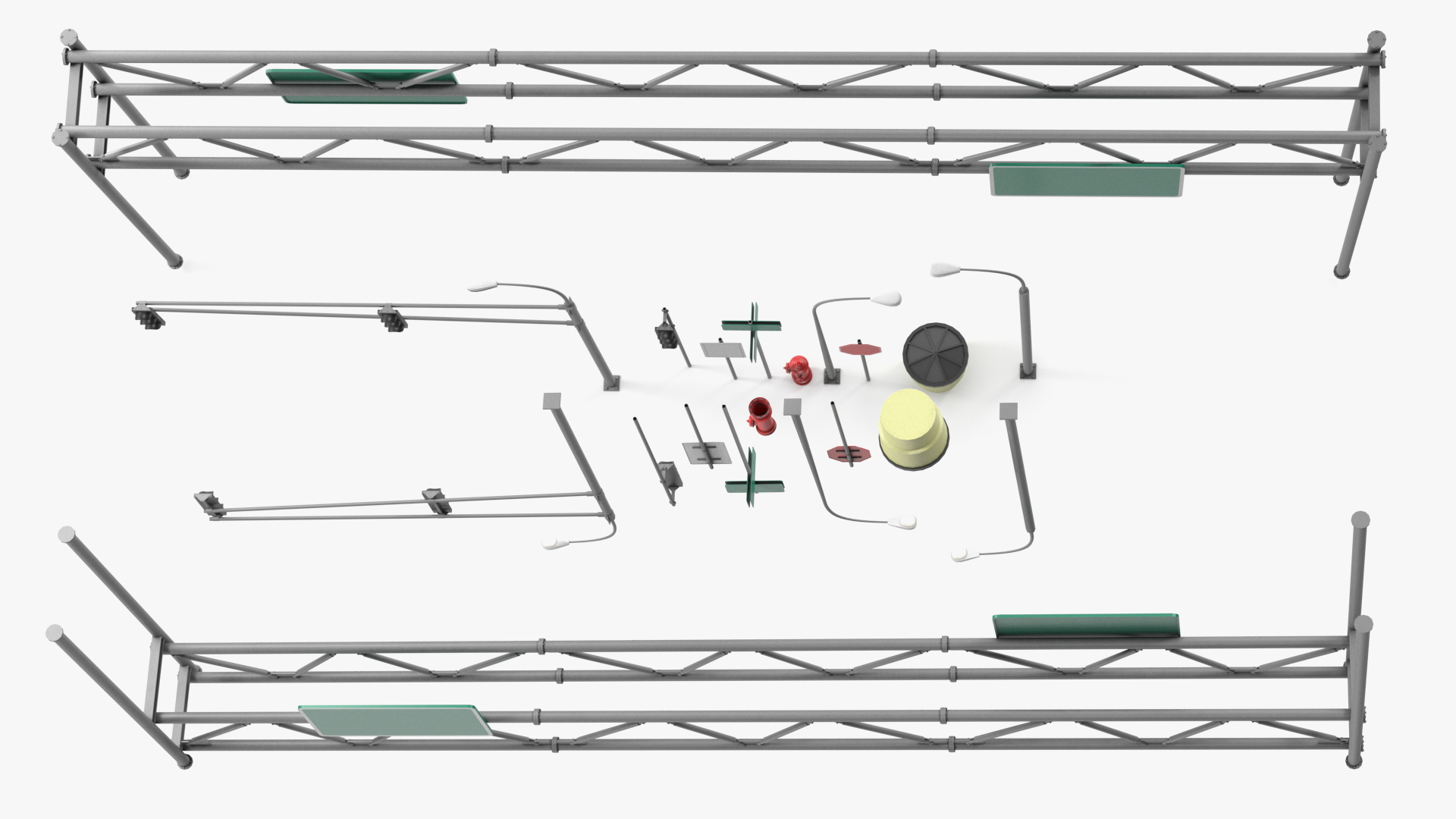 3D Highway Road Signs and Attributes model