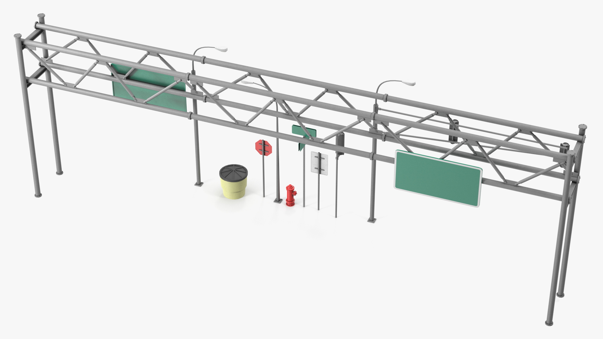 3D Highway Road Signs and Attributes model