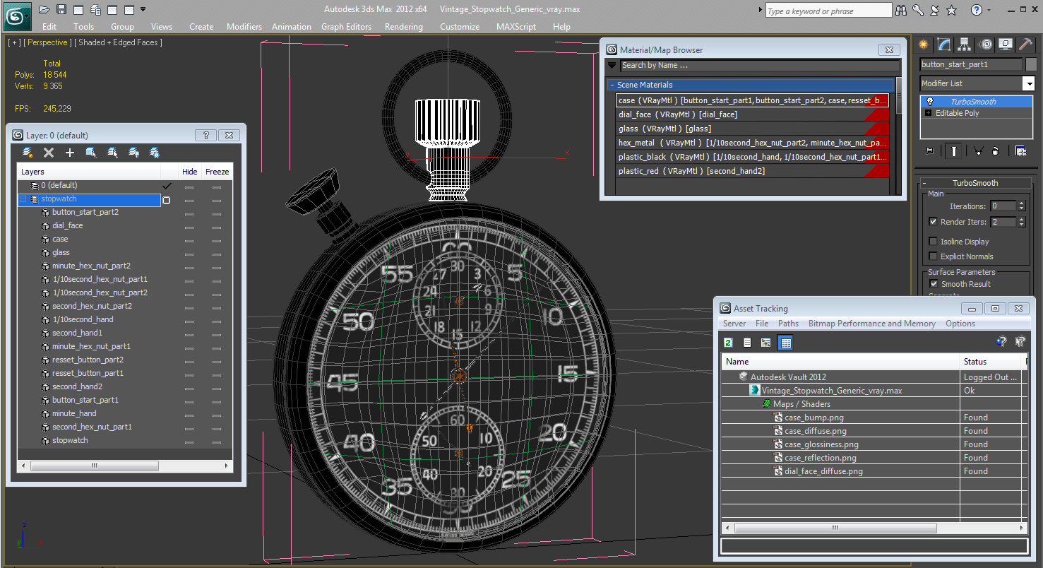 3D model Vintage Stopwatch Generic