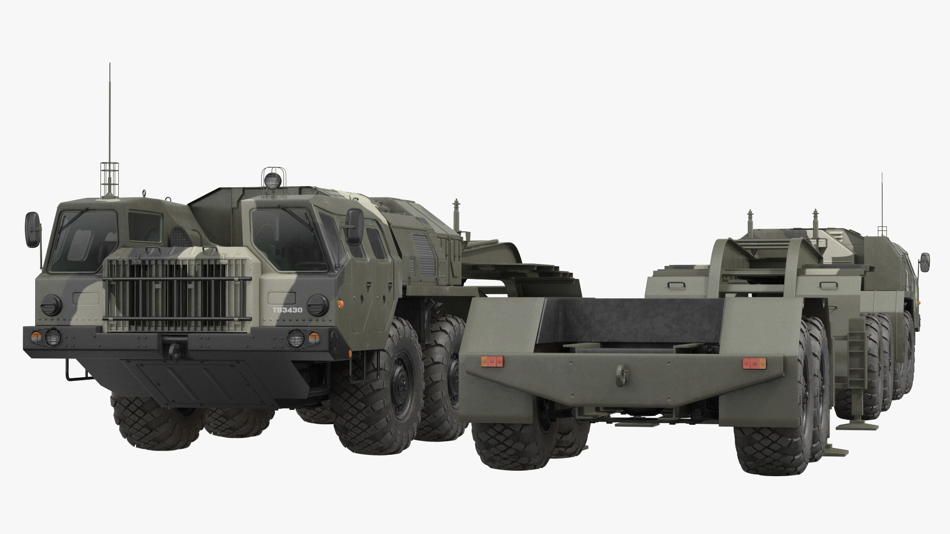 3D MAZ 74106 with Trailer Camouflage model