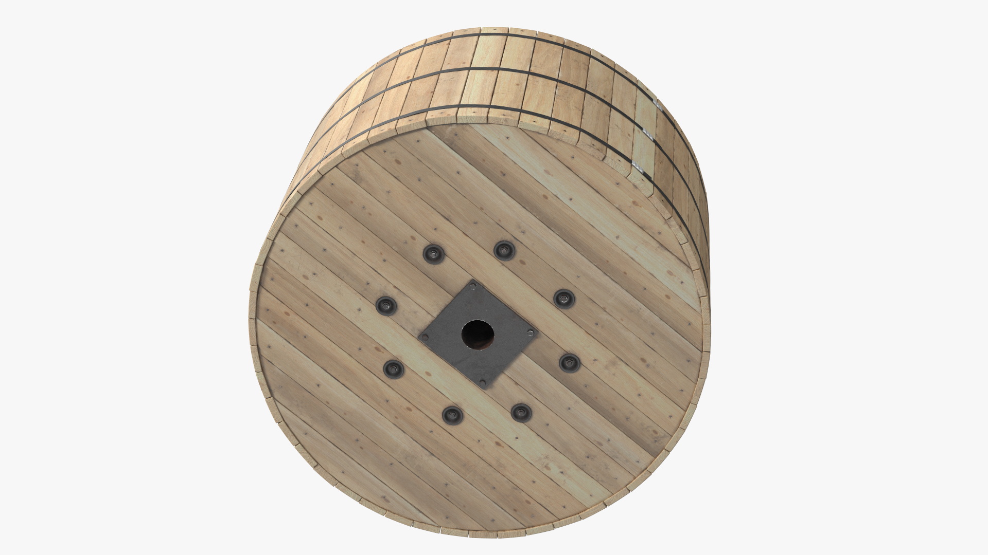 Wooden Cable Reel 3D