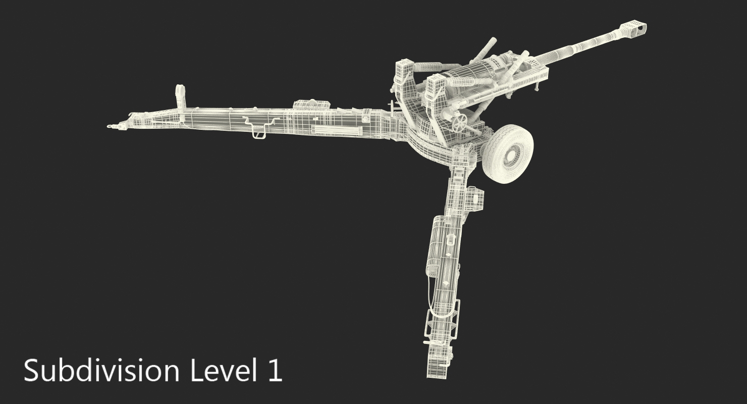 Towed Howitzer M198 3D model