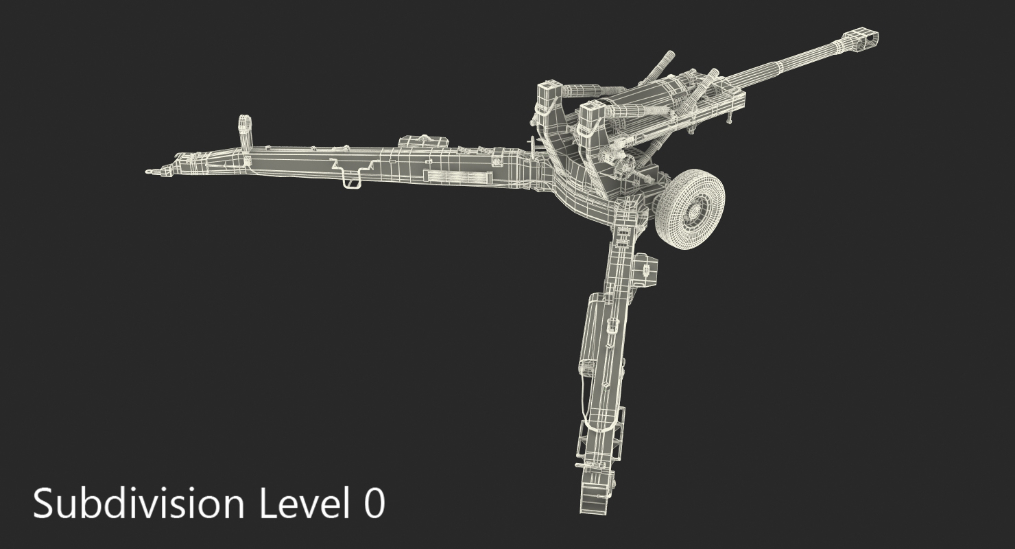 Towed Howitzer M198 3D model