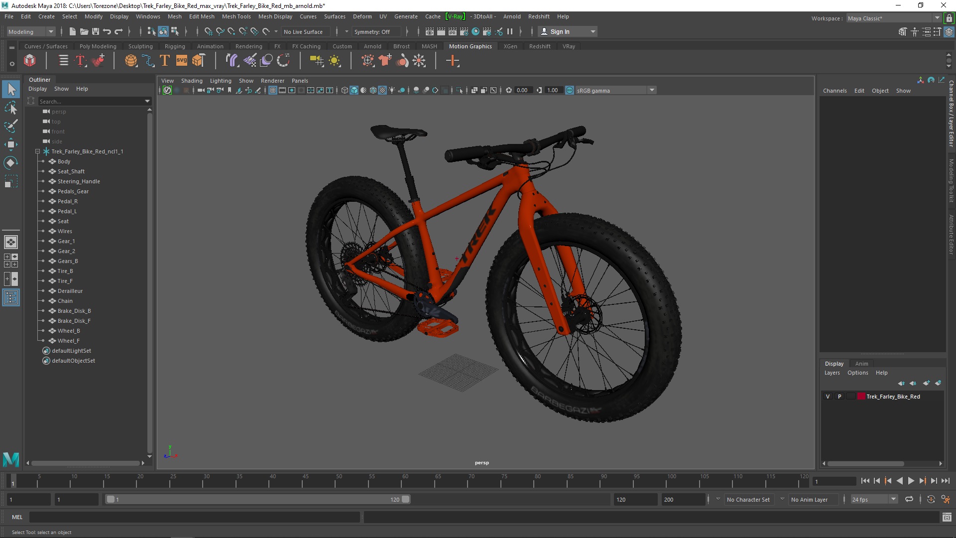 3D model Trek Farley Bike Red